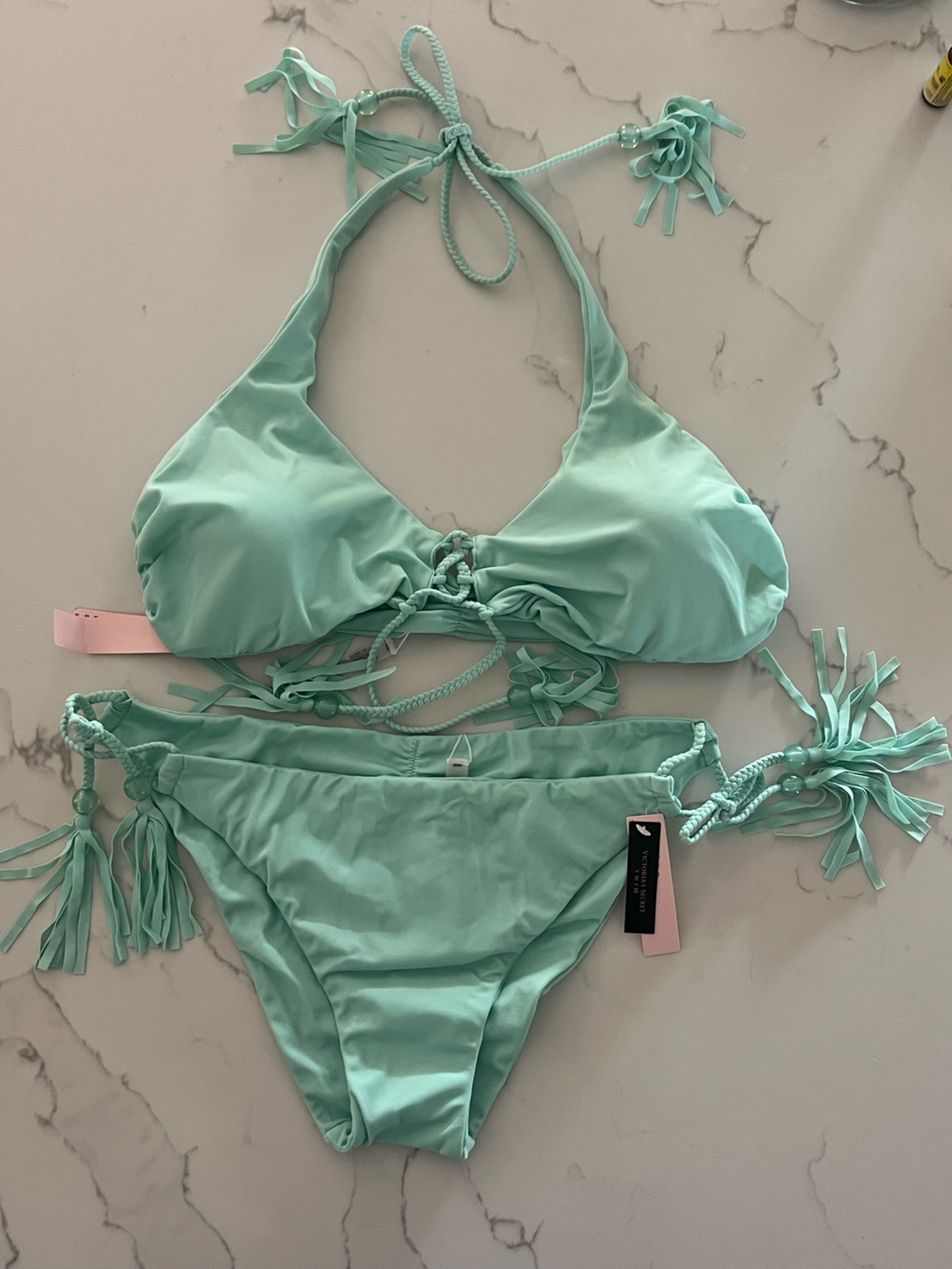 X-Large Victoria’s Secret Mint Green Tassel String Bikini